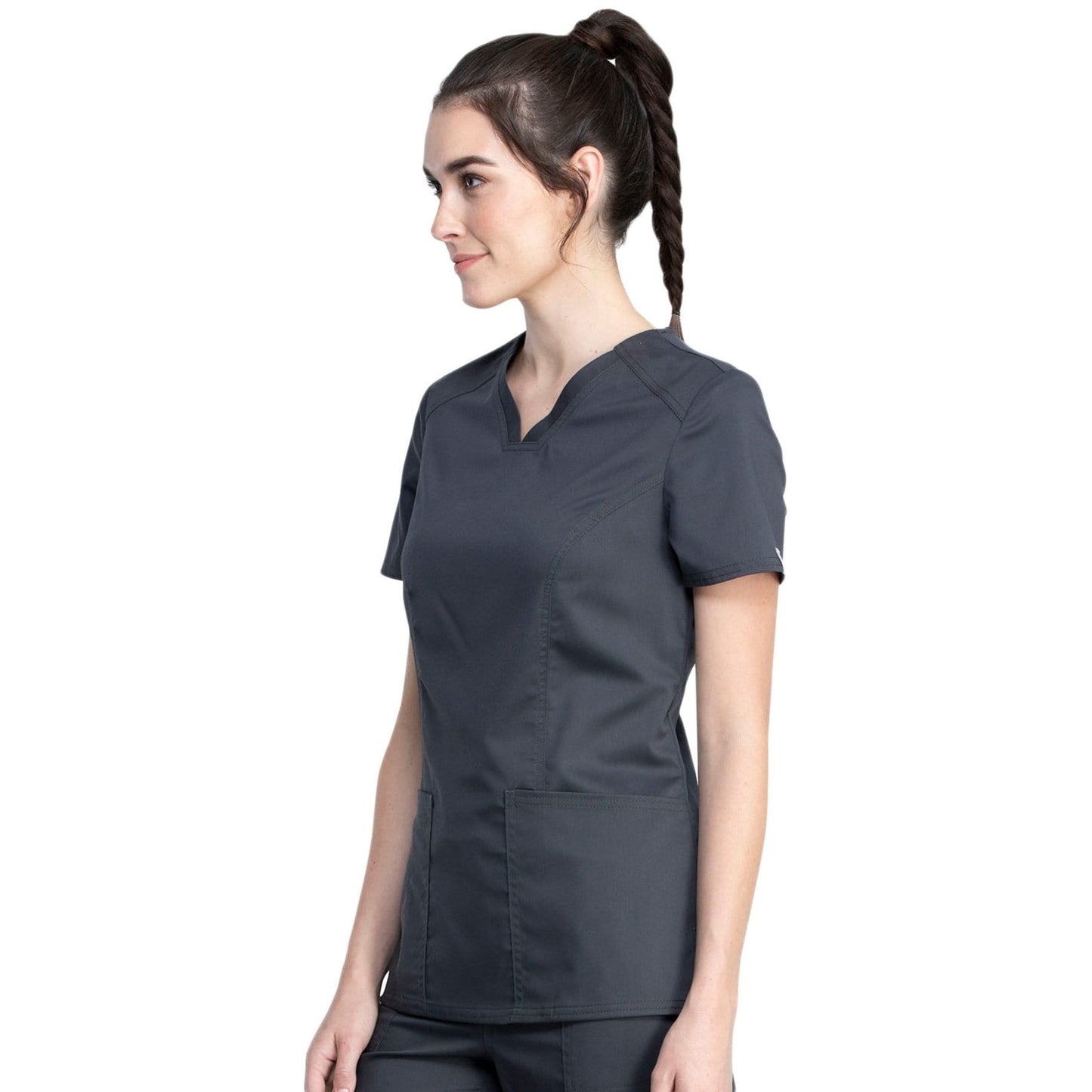 Cherokee Revolution Tech WW741AB Scrubs Top Women Pewter
