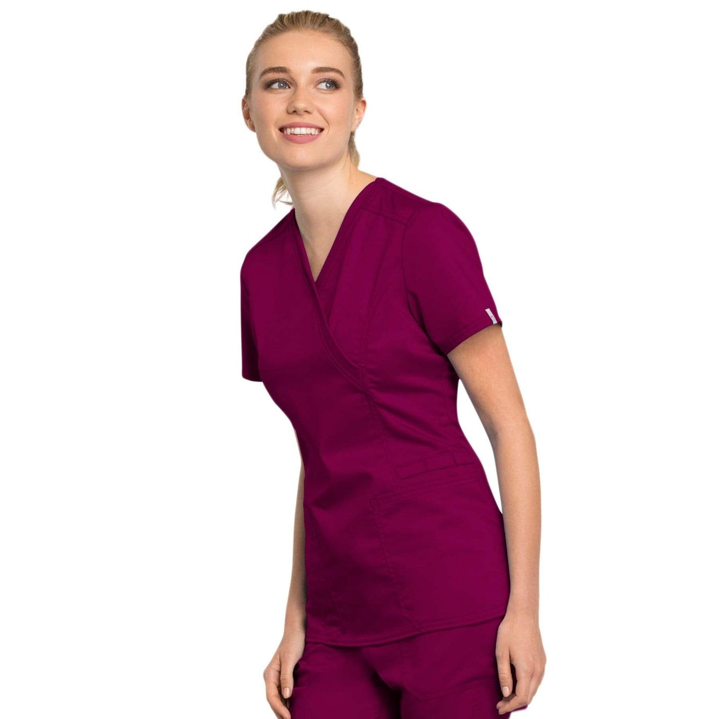 Cherokee Revolution Tech WW775AB Scrubs Top Women Wine