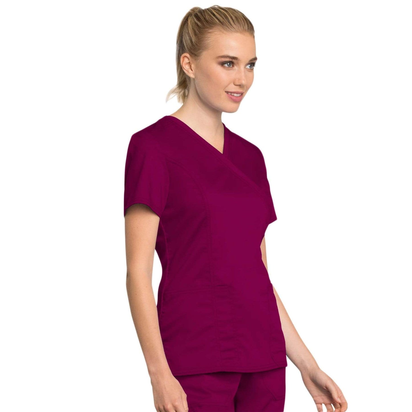 Cherokee Revolution Tech WW775AB Scrubs Top Women Wine