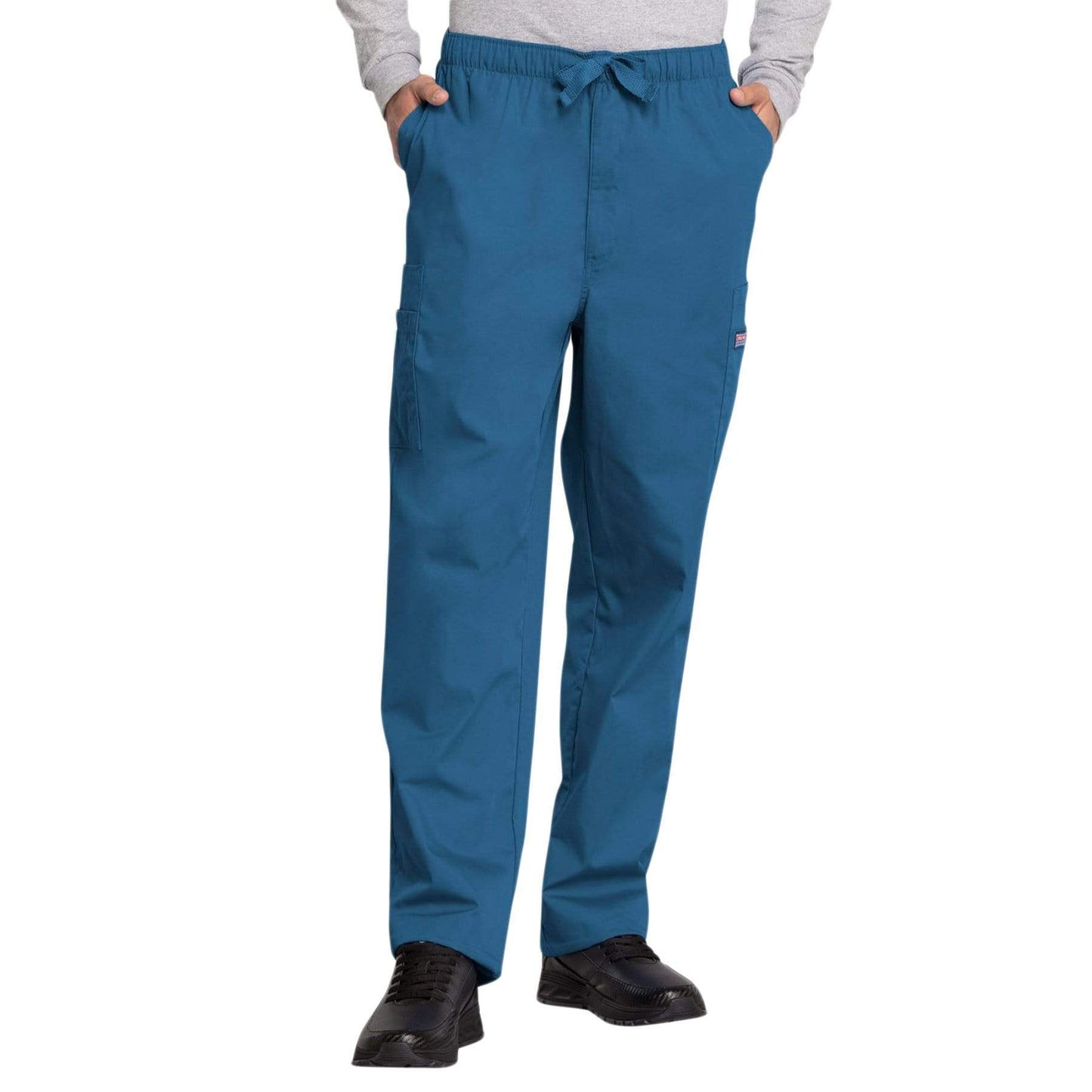Cherokee Scrubs Pants Cherokee Workwear 4000 Scrubs Pants Mens Drawstring Cargo Caribbean Blue