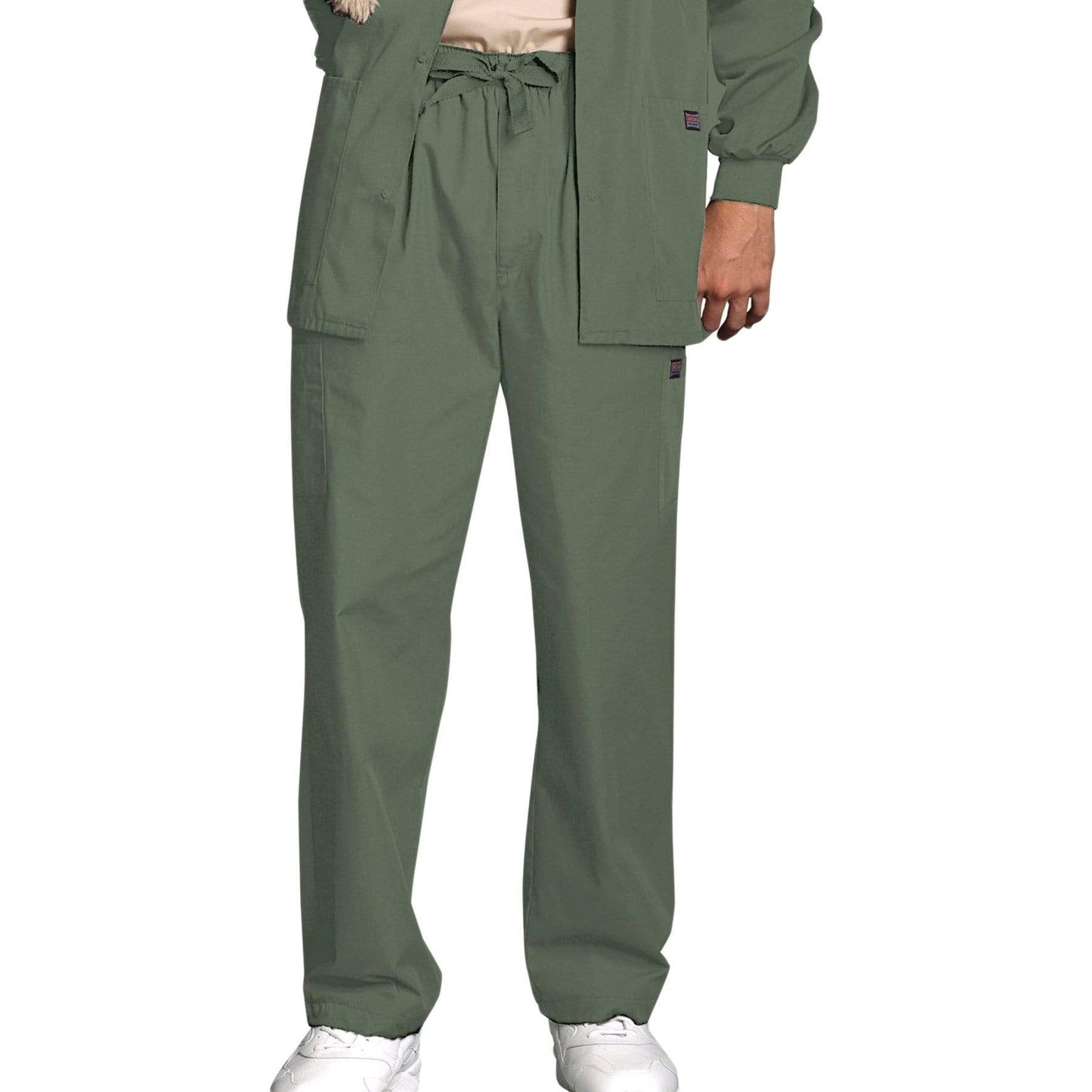 Cherokee Scrubs Pants 2XL / Regular Length Cherokee Workwear 4000 Scrubs Pants Mens Drawstring Cargo Olive
