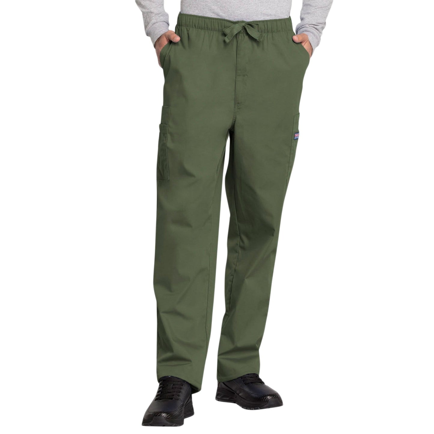 Cherokee Scrubs Pants Cherokee Workwear 4000 Scrubs Pants Mens Drawstring Cargo Olive