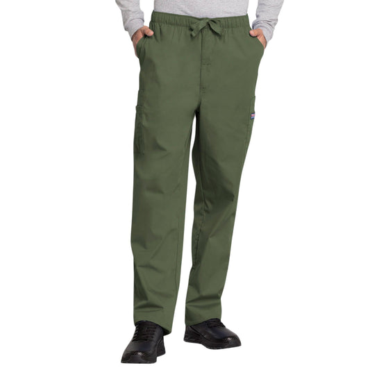 Cherokee Scrubs Pants Cherokee Workwear 4000 Scrubs Pants Mens Drawstring Cargo Olive