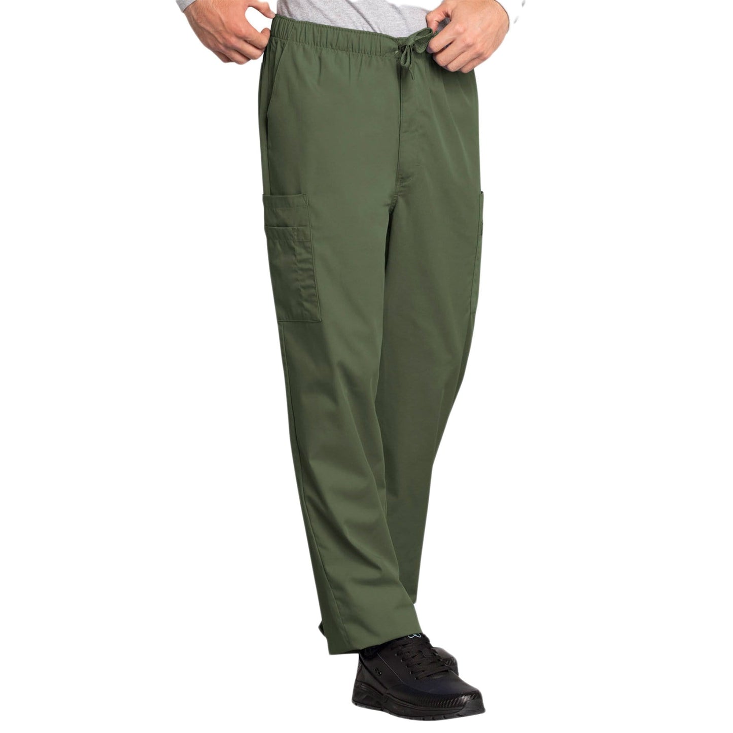 Cherokee Scrubs Pants Cherokee Workwear 4000 Scrubs Pants Mens Drawstring Cargo Olive