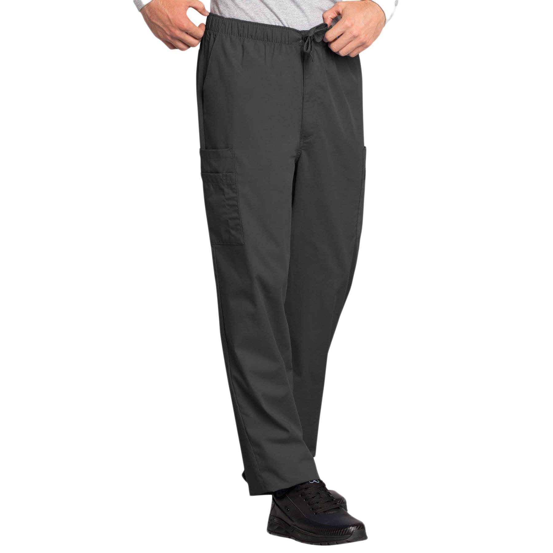 Cherokee Scrubs Pants Cherokee Workwear 4000 Scrubs Pants Mens Drawstring Cargo Pewter