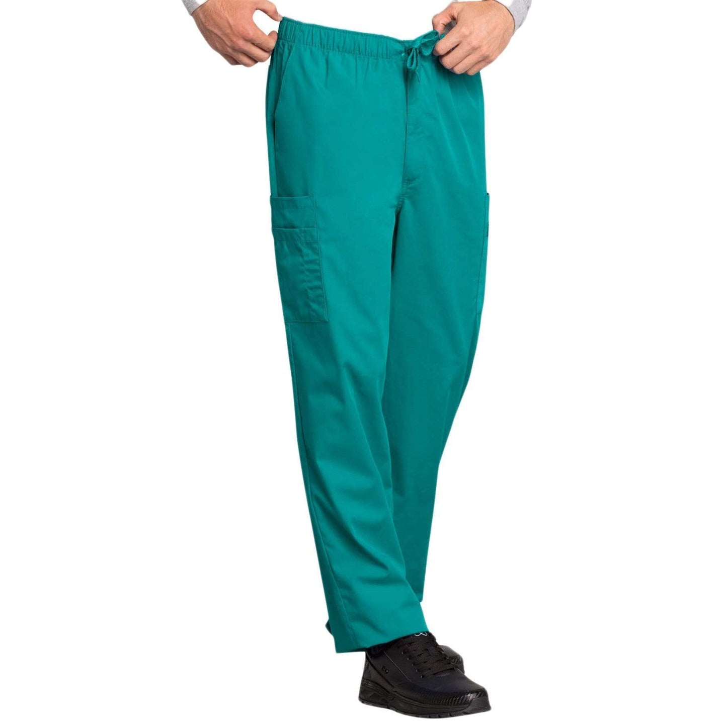 Cherokee Scrubs Pants Cherokee Workwear 4000 Scrubs Pants Mens Drawstring Cargo Teal Blue