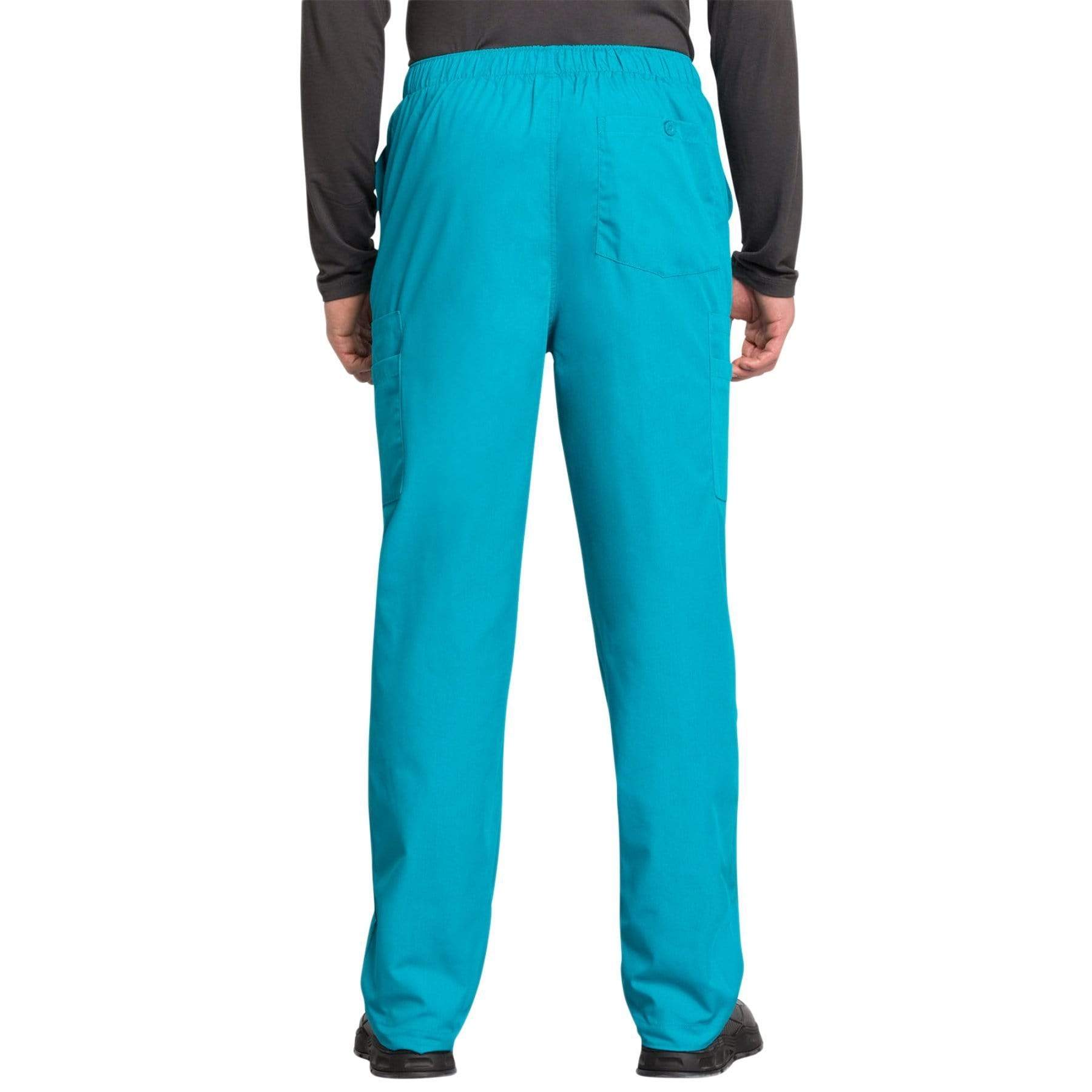 Cherokee Scrubs Pants Cherokee Workwear 4000 Scrubs Pants Mens Drawstring Cargo Teal Blue