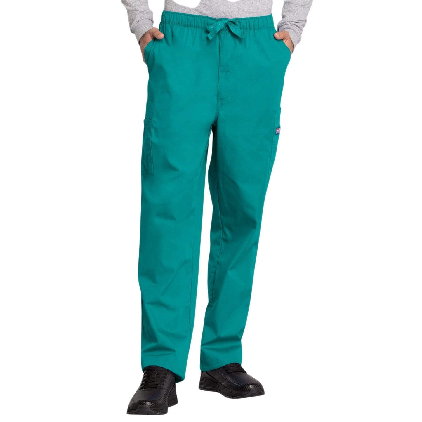 Cherokee Scrubs Pants Cherokee Workwear 4000 Scrubs Pants Mens Drawstring Cargo Teal Blue