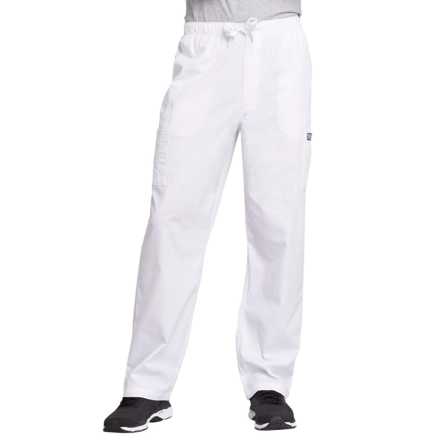 Cherokee Scrubs Pants 2XL / Regular Length Cherokee Workwear 4000 Scrubs Pants Mens Drawstring Cargo White