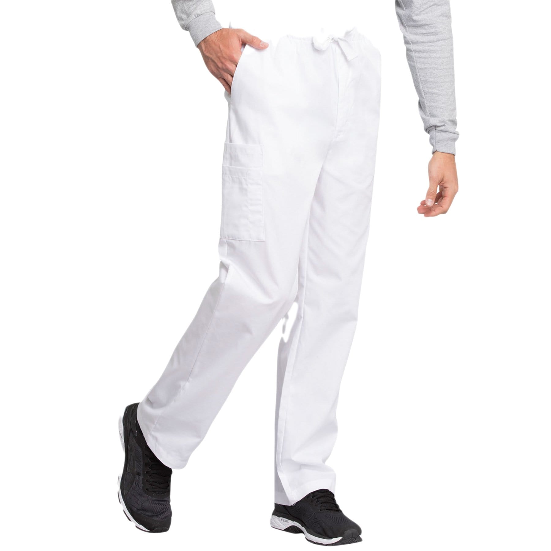 Cherokee Scrubs Pants Cherokee Workwear 4000 Scrubs Pants Mens Drawstring Cargo White