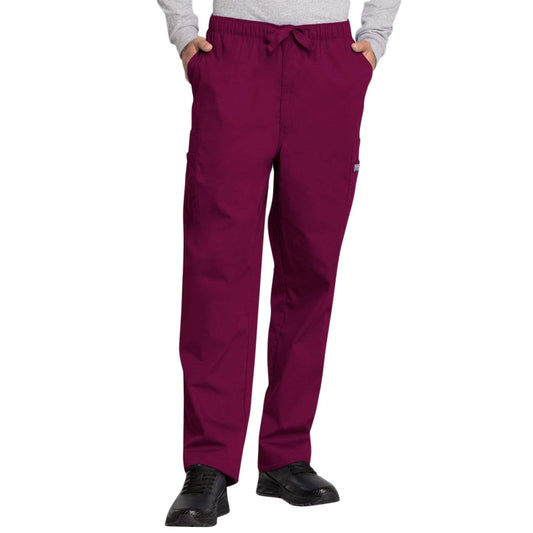 Cherokee Scrubs Pants Cherokee Workwear 4000 Scrubs Pants Mens Drawstring Cargo Wine