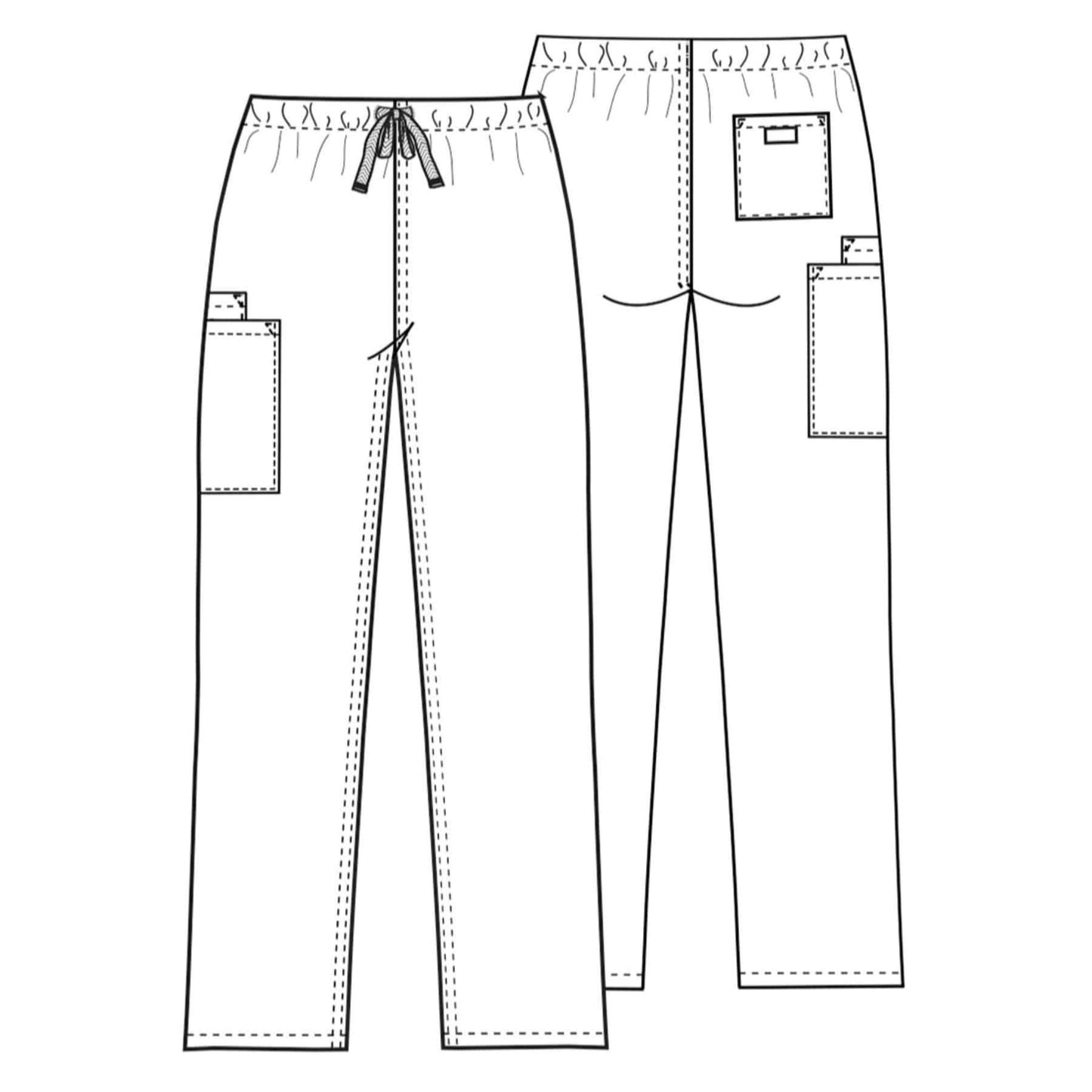 Cherokee Workwear 4100 Scrubs Pants Unisex Drawstring Cargo Grey