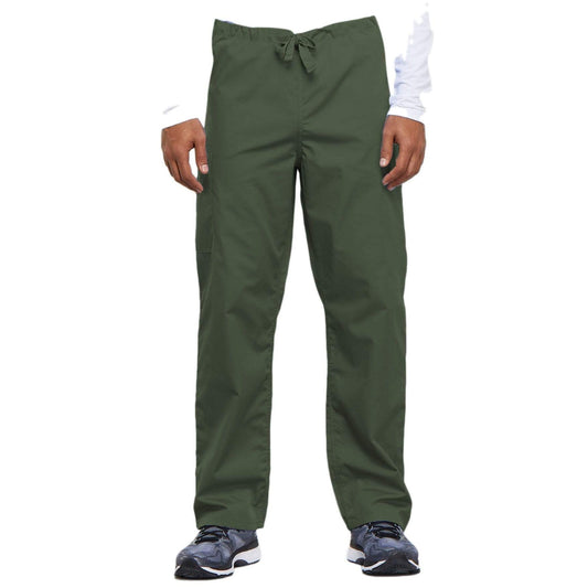 Cherokee Workwear 4100 Scrubs Pants Unisex Drawstring Cargo Olive