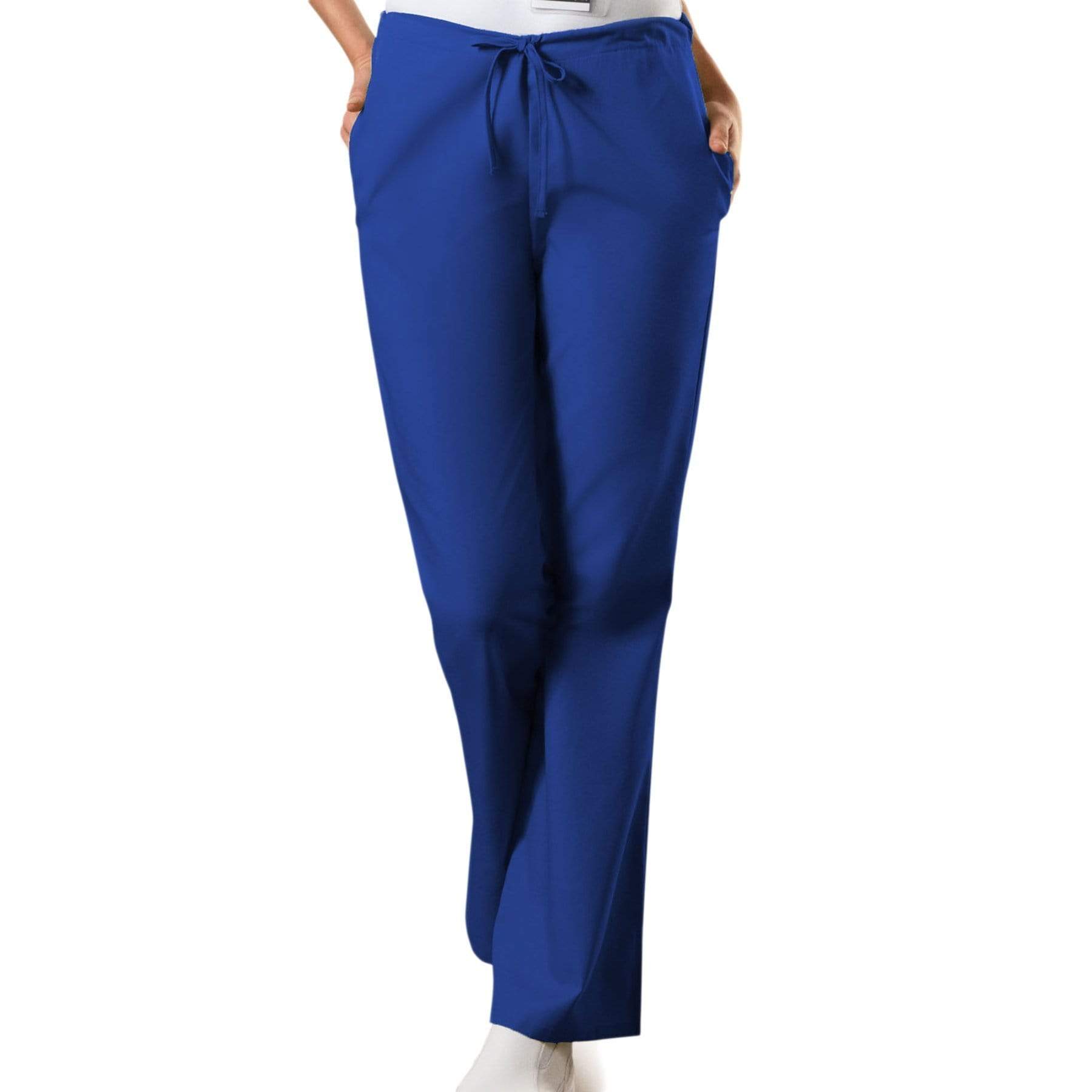 Cherokee Scrubs Pants 2XL / Regular Length Cherokee Workwear 4101 Scrubs Pants Womens Natural Rise Flare Leg Drawstring Galaxy Blue
