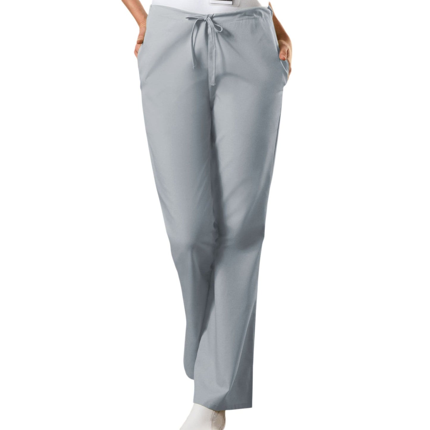 Cherokee Scrubs Pants Cherokee Workwear 4101 Scrubs Pants Womens Natural Rise Flare Leg Drawstring Grey