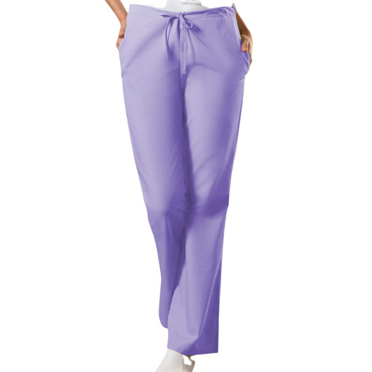 Cherokee Scrubs Pants Cherokee Workwear 4101 Scrubs Pants Womens Natural Rise Flare Leg Drawstring Orchid