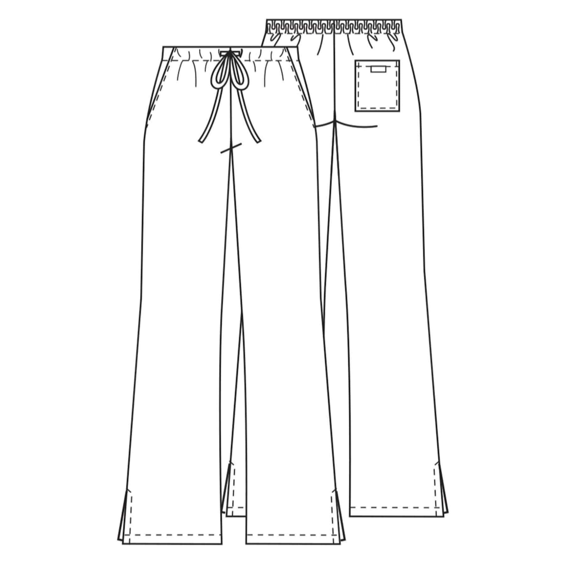 Cherokee Scrubs Pants Cherokee Workwear 4101 Scrubs Pants Womens Natural Rise Flare Leg Drawstring Teal Blue