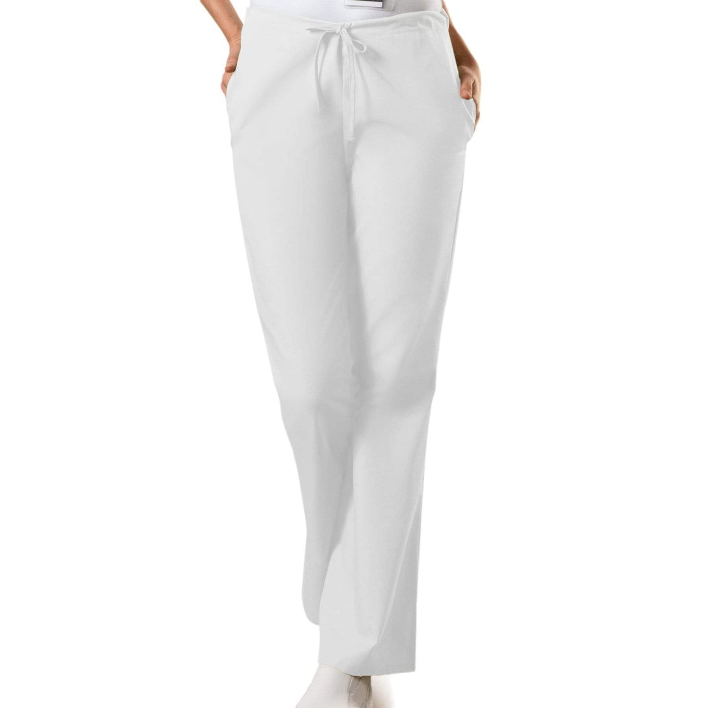 Cherokee Scrubs Pants 2XL / Regular Length Cherokee Workwear 4101 Scrubs Pants Womens Natural Rise Flare Leg Drawstring White