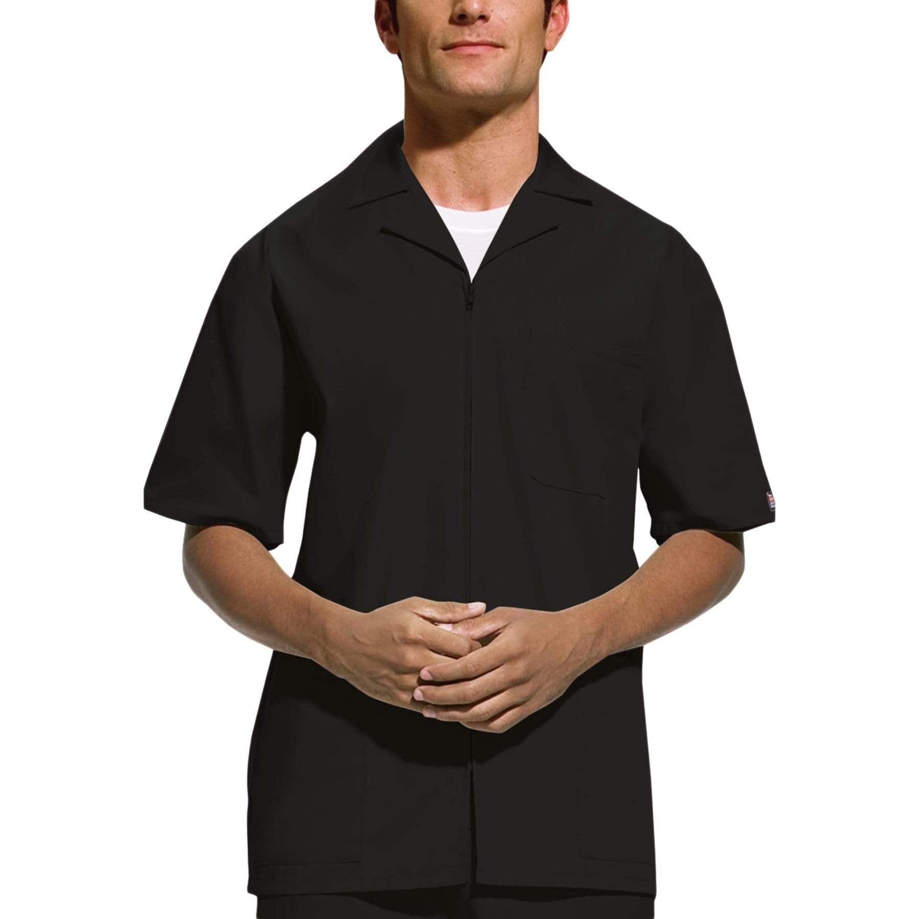 Cherokee Scrubs Jacket 2XL Cherokee Workwear 4300 Scrubs Jacket Mens Zip Front Black