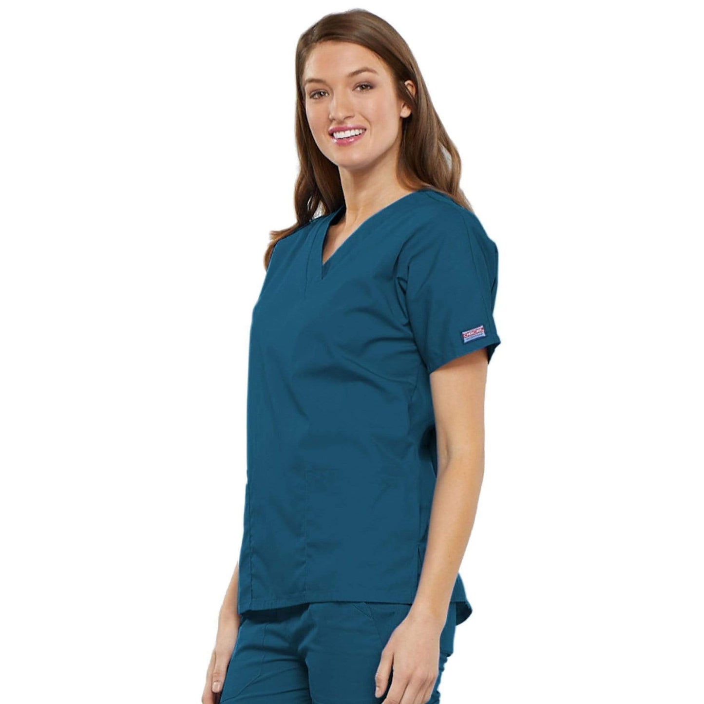 Cherokee Scrubs Top Cherokee Workwear 4700 Scrubs Top Womens V-Neck Caribbean Blue