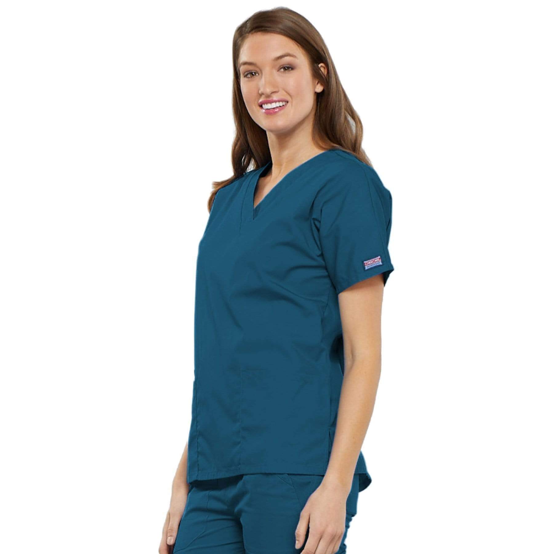 Cherokee Scrubs Top Cherokee Workwear 4700 Scrubs Top Womens V-Neck Caribbean Blue