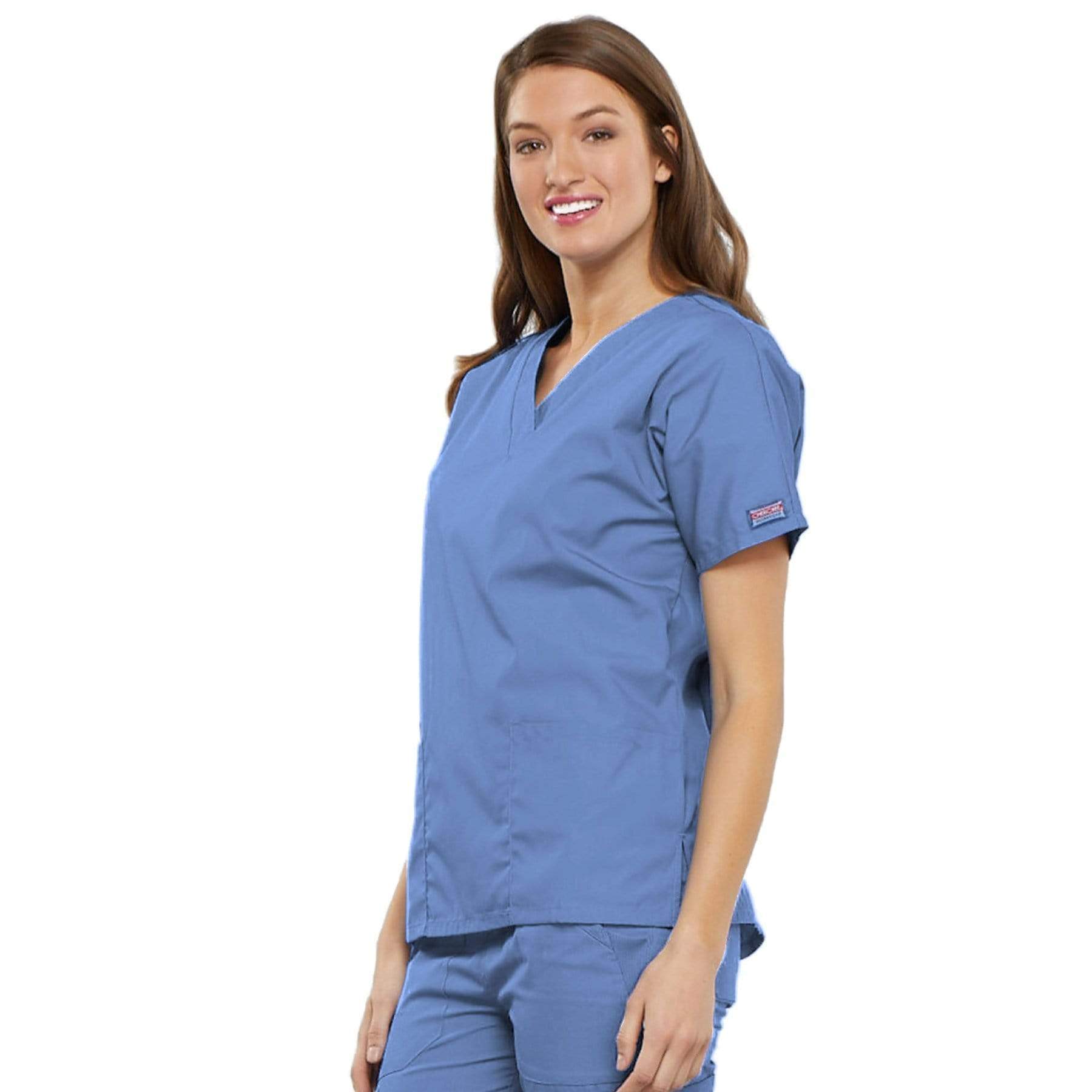 Cherokee Scrubs Top Cherokee Workwear 4700 Scrubs Top Womens V-Neck Ceil Blue