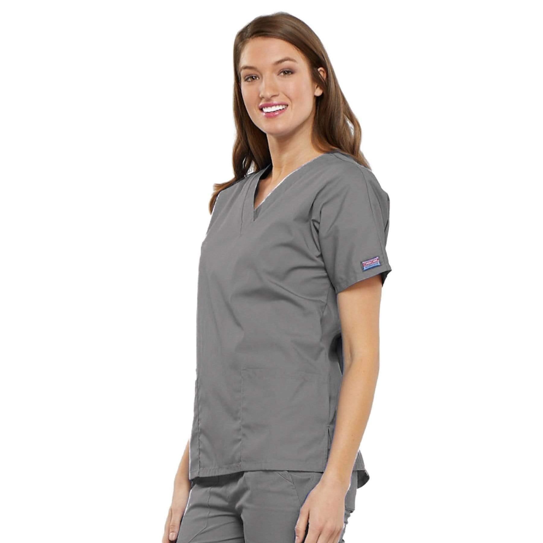 Cherokee Scrubs Top Cherokee Workwear 4700 Scrubs Top Womens V-Neck Grey