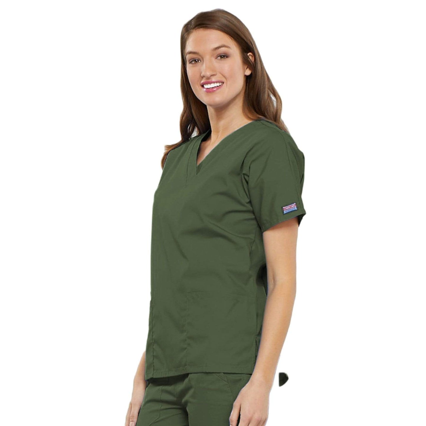 Cherokee Scrubs Top Cherokee Workwear 4700 Scrubs Top Womens V-Neck Olive