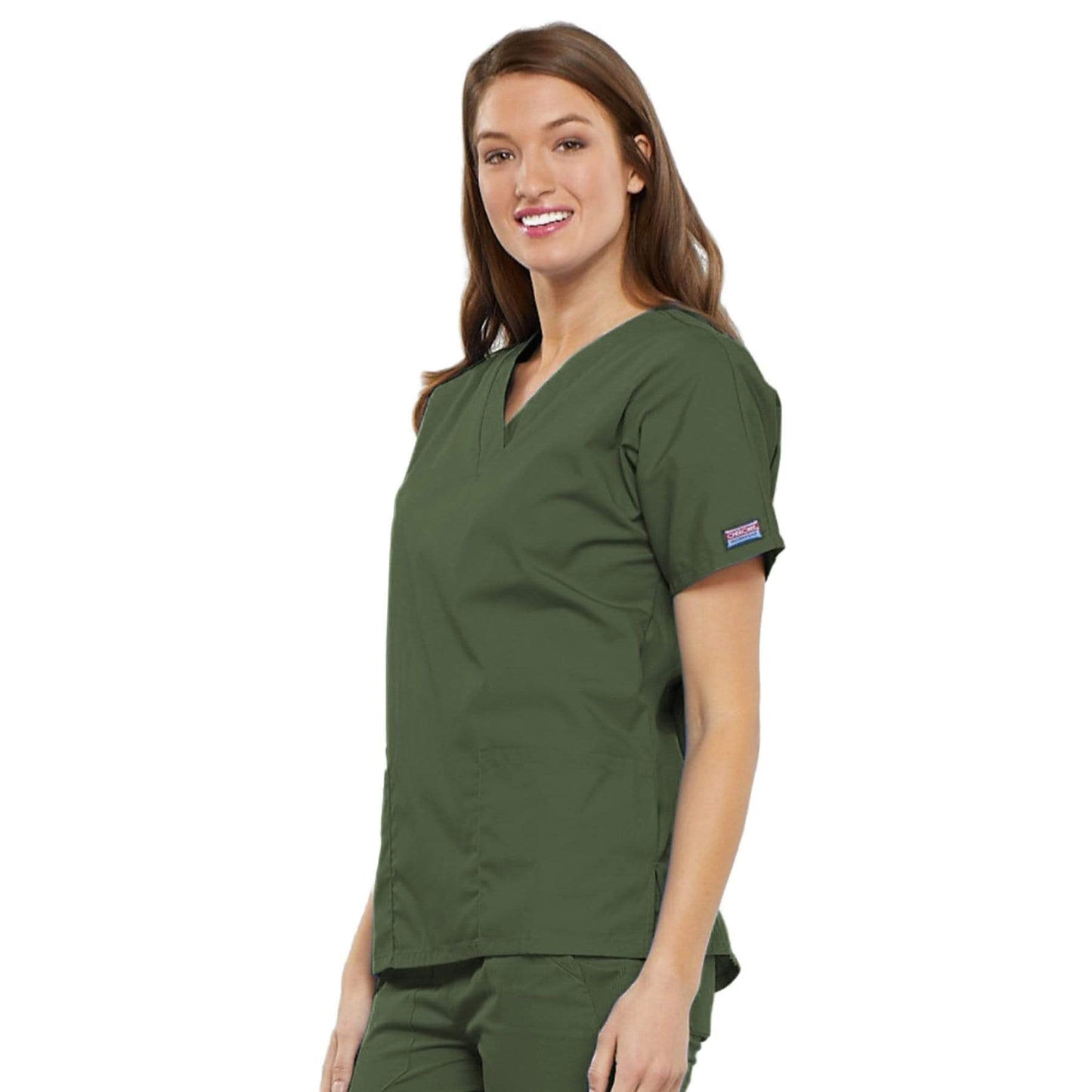 Cherokee Scrubs Top Cherokee Workwear 4700 Scrubs Top Womens V-Neck Olive