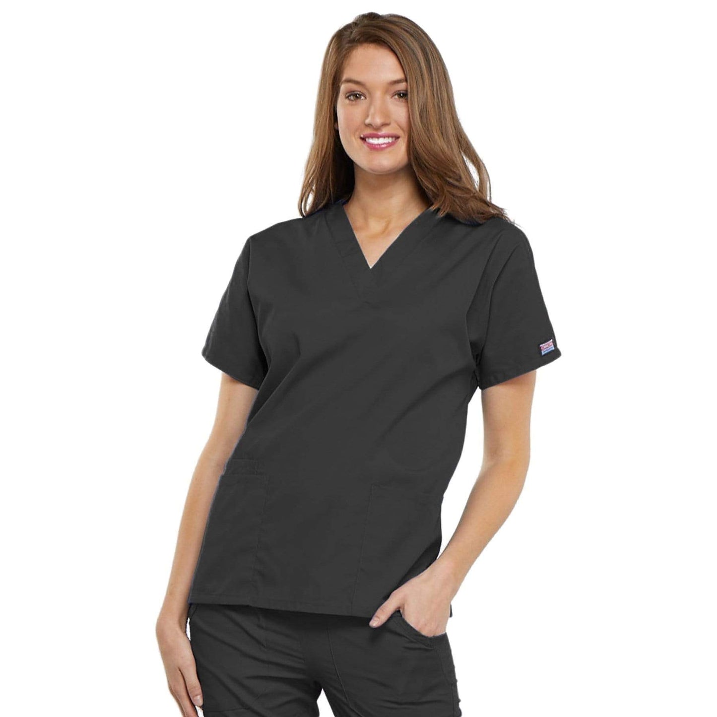 Cherokee Scrubs Top 2XL Cherokee Workwear 4700 Scrubs Top Womens V-Neck Pewter