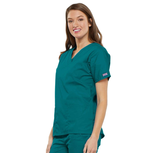 Cherokee Scrubs Top Cherokee Workwear 4700 Scrubs Top Womens V-Neck Teal Blue