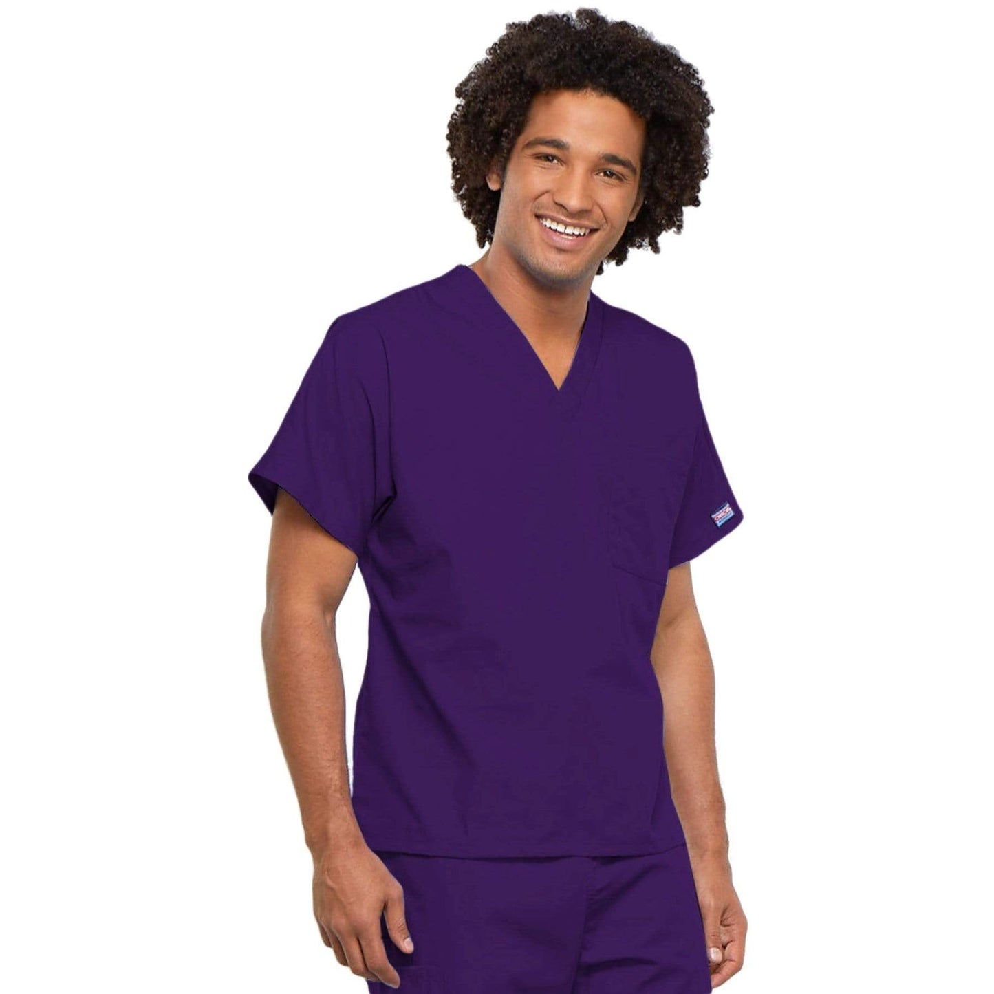Cherokee Workwear 4777 Scrubs Top Unisex V-Neck Tunic. Eggplant