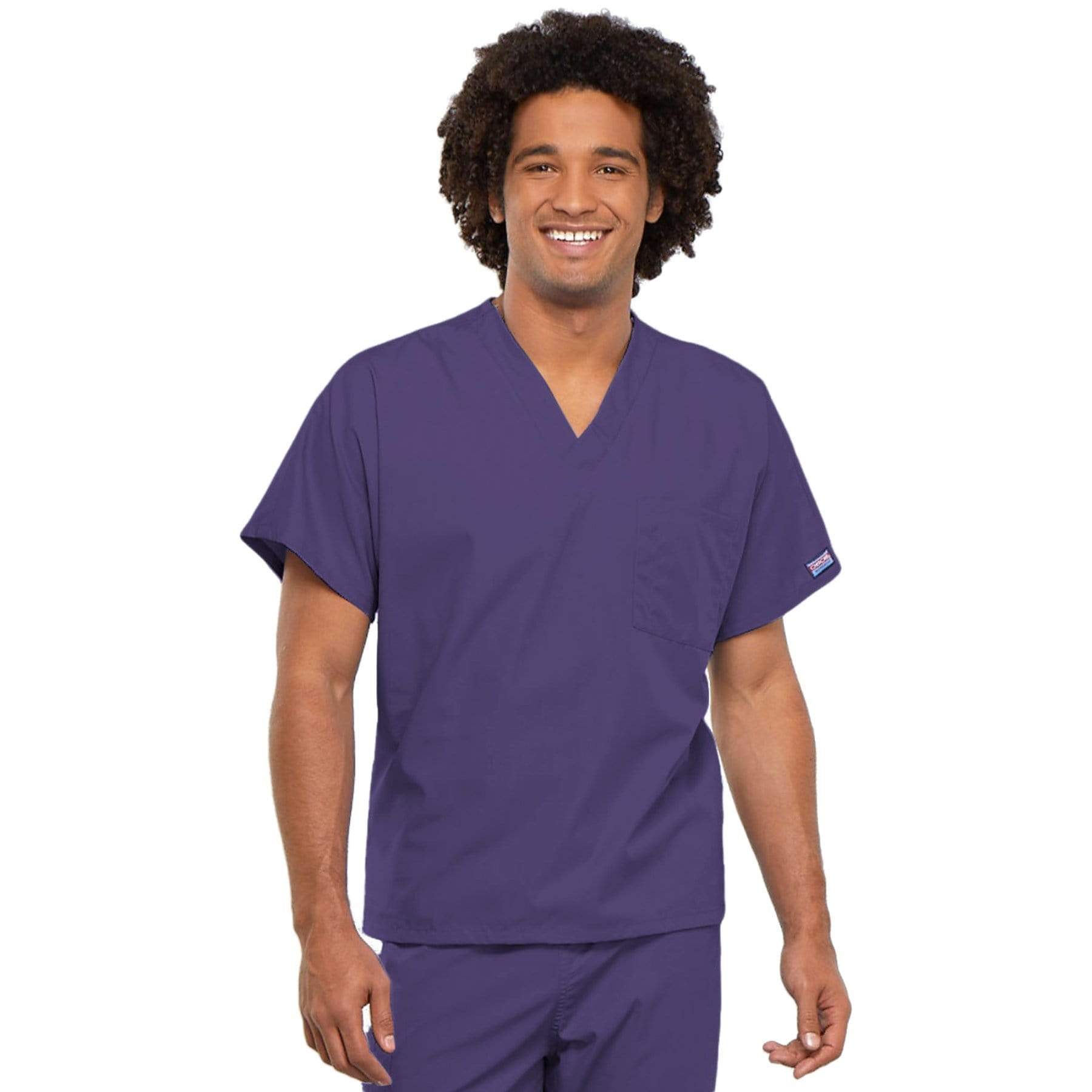 Cherokee Scrubs Top 2XL Cherokee Workwear 4777 Scrubs Top Unisex V-Neck Tunic. Grape
