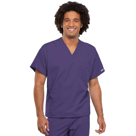 Cherokee Scrubs Top 2XL Cherokee Workwear 4777 Scrubs Top Unisex V-Neck Tunic. Grape