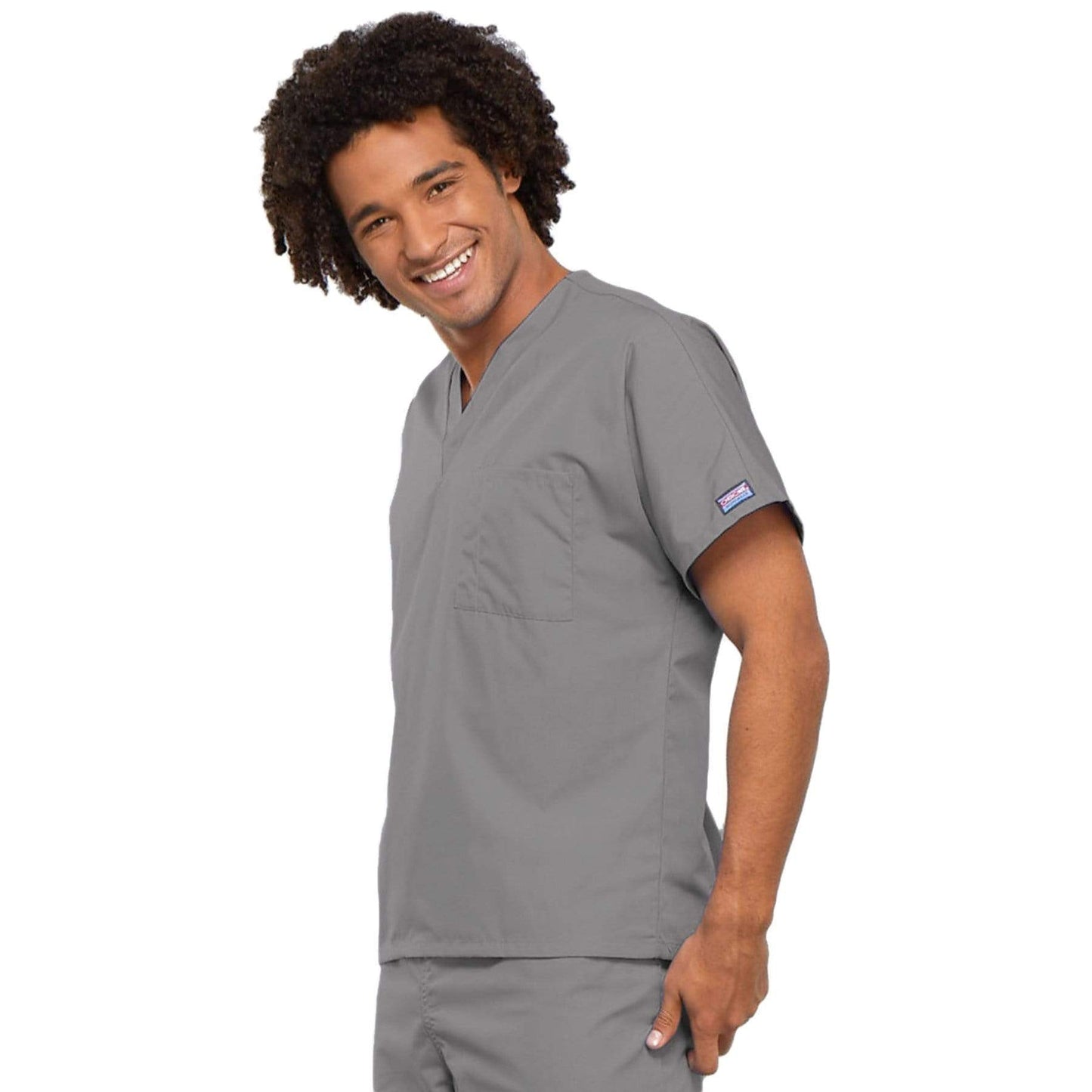 Cherokee Workwear 4777 Scrubs Top Unisex V-Neck Tunic Grey
