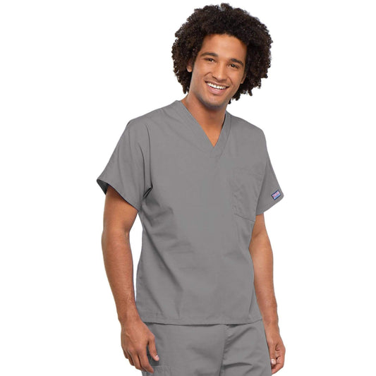 Cherokee Workwear 4777 Scrubs Top Unisex V-Neck Tunic Grey