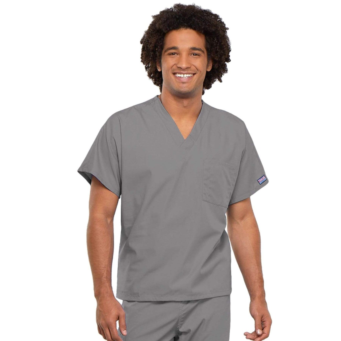 Cherokee Workwear 4777 Scrubs Top Unisex V-Neck Tunic Grey