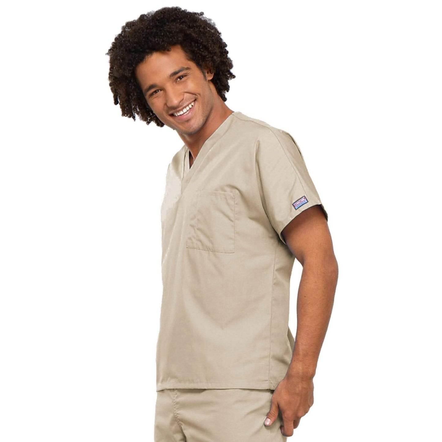 Cherokee Scrubs Top Cherokee Workwear 4777 Scrubs Top Unisex V-Neck Tunic. Khaki