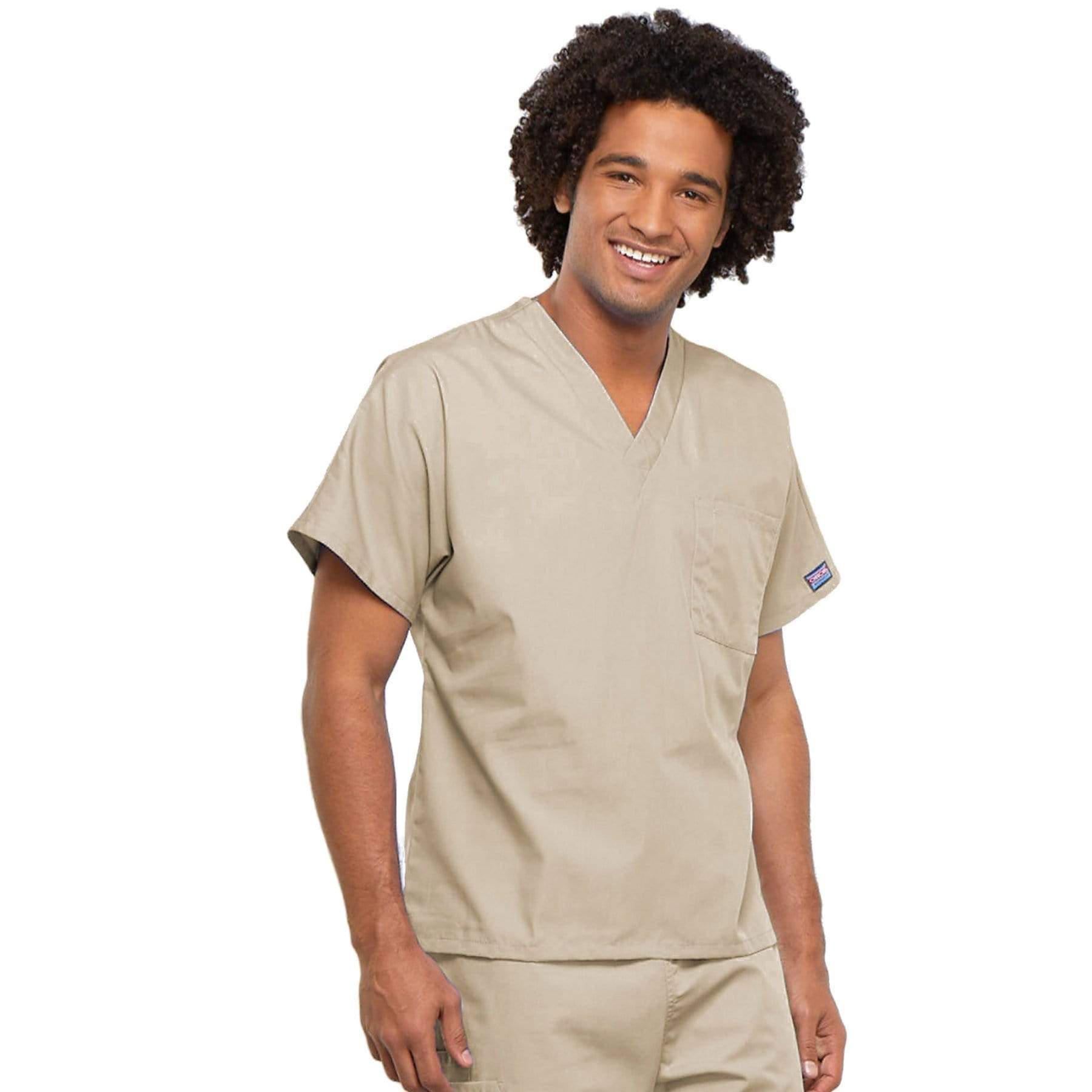 Cherokee Scrubs Top Cherokee Workwear 4777 Scrubs Top Unisex V-Neck Tunic. Khaki