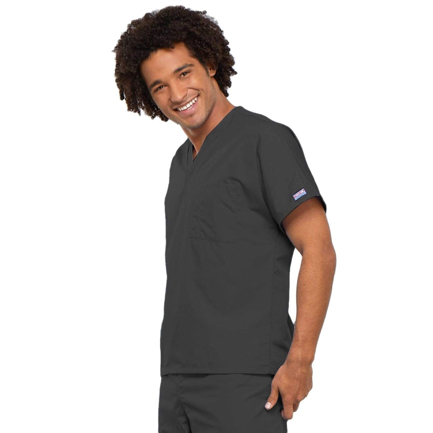 Cherokee Scrubs Top Cherokee Workwear 4777 Scrubs Top Unisex V-Neck Tunic. Pewter