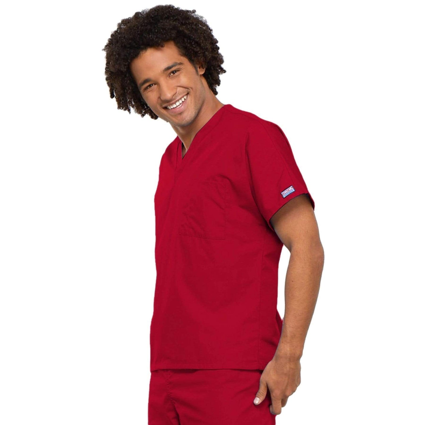 Cherokee Workwear 4777 Scrubs Top Unisex V-Neck Tunic. Red