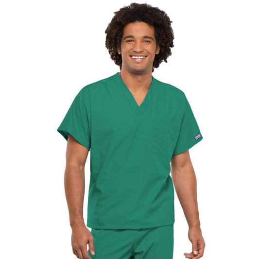 Cherokee Workwear 4777 Scrubs Top Unisex V-Neck Tunic Surgical Green
