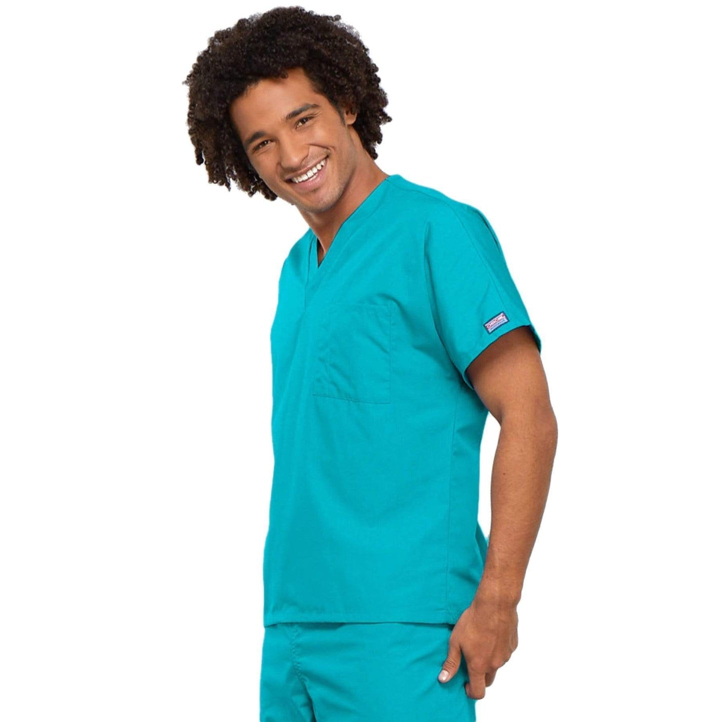 Cherokee Workwear 4777 Scrubs Top Unisex V-Neck Tunic Turquoise