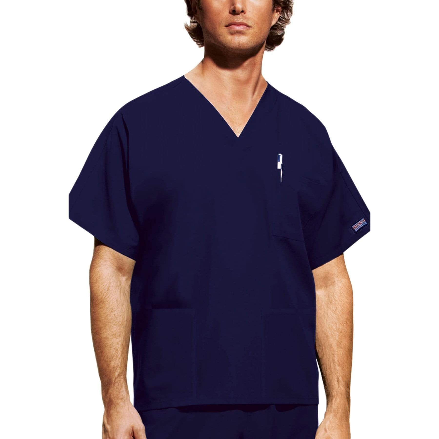 Cherokee Scrubs Top M / Regular Length Cherokee Workwear 4876 Scrubs Top Unisex V-Neck Navy