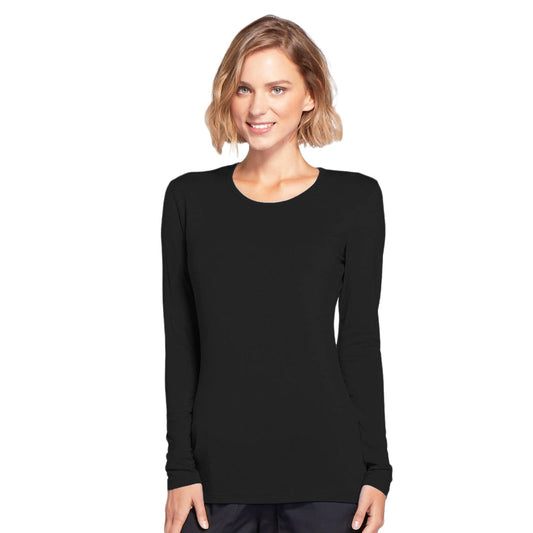 Cherokee Underscrubs Cherokee Workwear 4881 Underscrubs Womens Long Sleeve Knit Tee Black