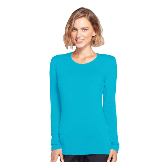 Cherokee Underscrubs Cherokee Workwear 4881 Underscrubs Womens Long Sleeve Knit Tee Turquoise