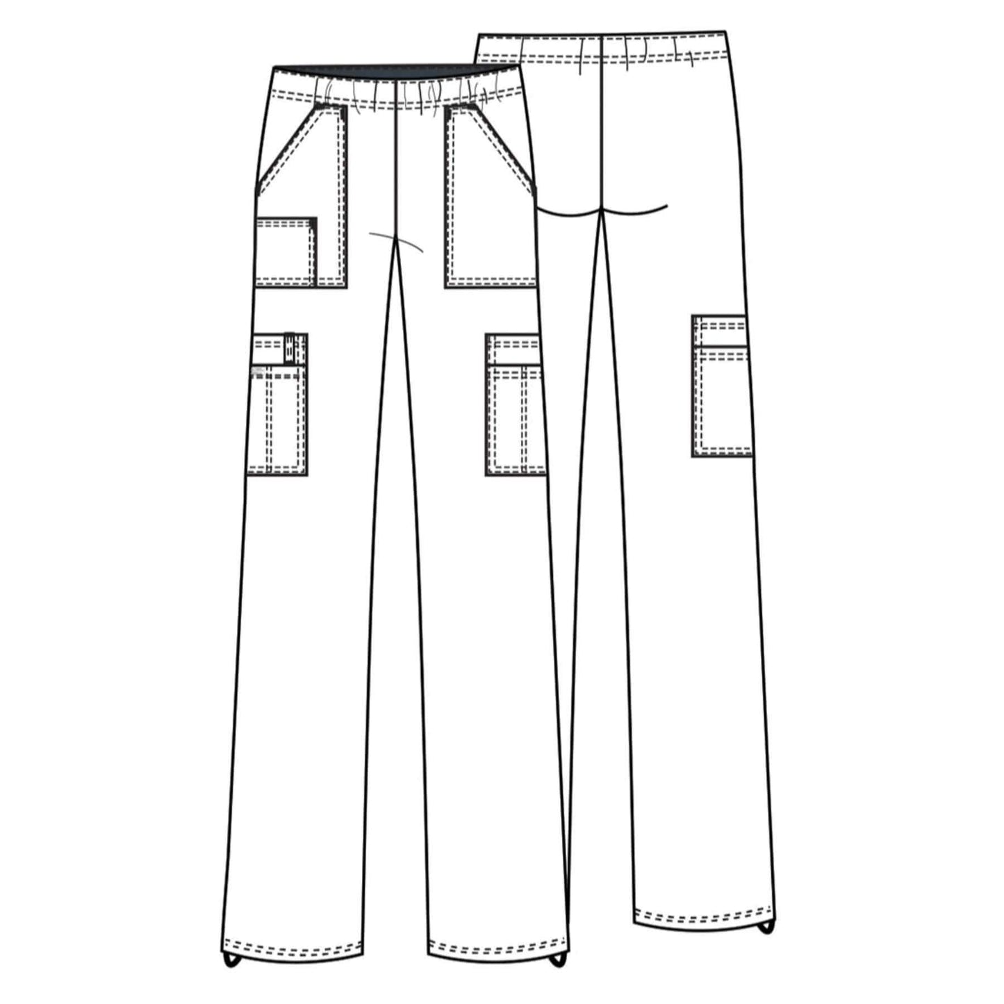 Cherokee Scrubs Pants Cherokee Workwear Core Stretch 4005 Scrubs Pants Womens Mid Rise Pull-On Cargo Hunter Green