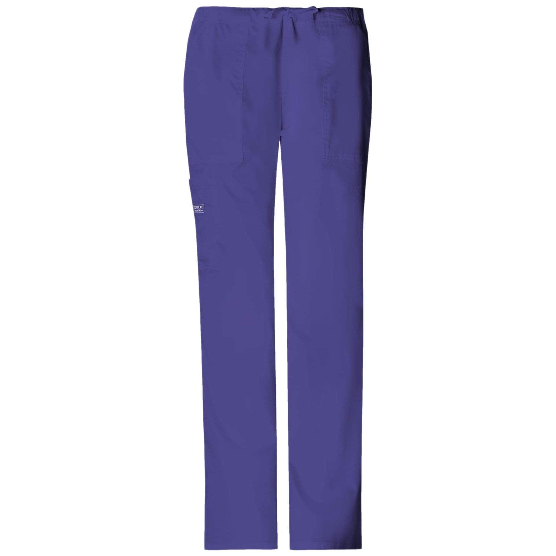 Cherokee Scrubs Pants 2XL / Regular Length Cherokee Workwear Core Stretch 4044 Scrubs Pants Womens Mid Rise Drawstring Cargo Grape