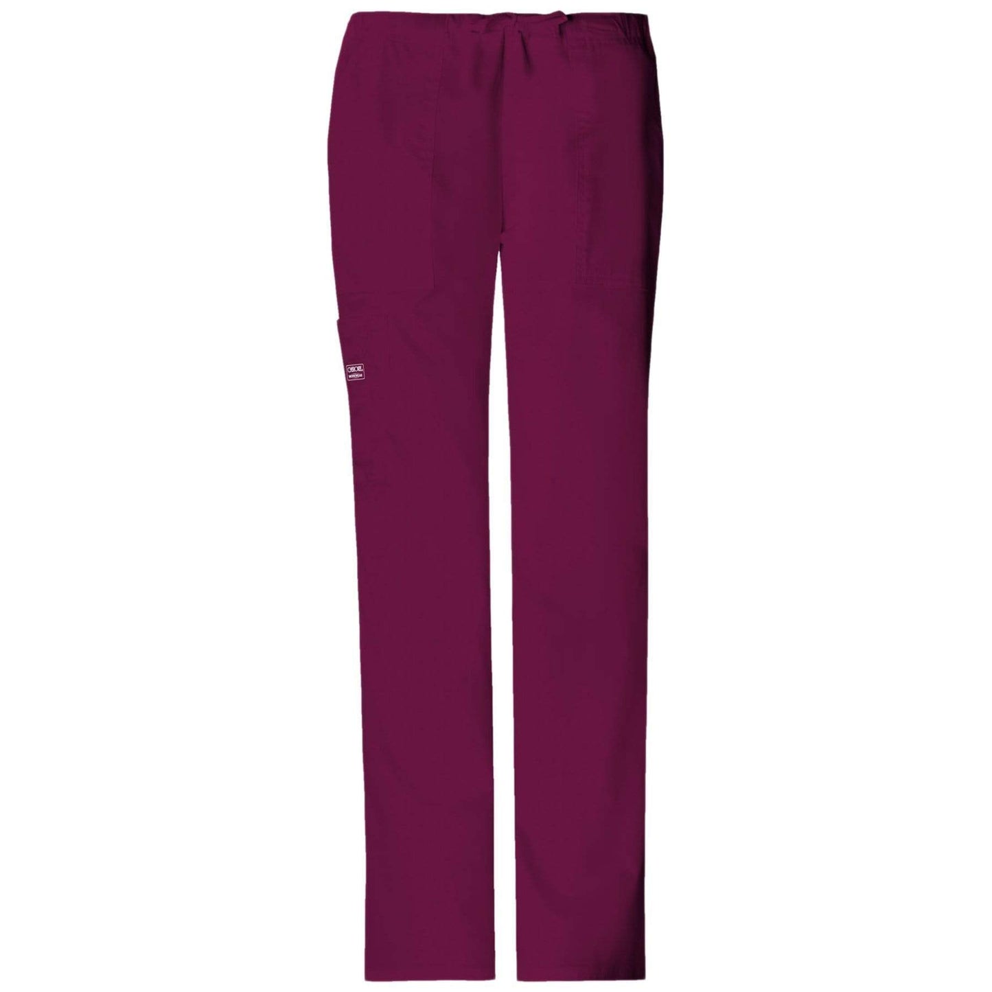 Cherokee Scrubs Pants 2XL / Regular Length Cherokee Workwear Core Stretch 4044 Scrubs Pants Womens Mid Rise Drawstring Cargo Wine