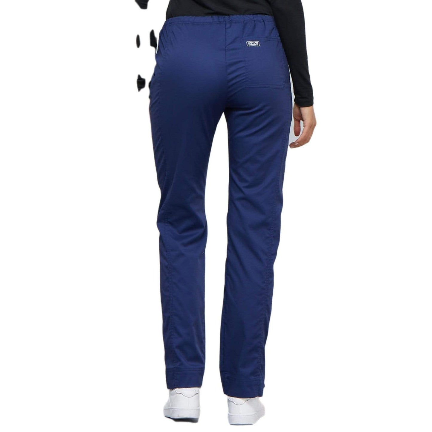 Cherokee Scrubs Pants Cherokee Workwear Core Stretch 4203 Scrubs Pants Womens Mid Rise Straight Leg Drawstring Navy